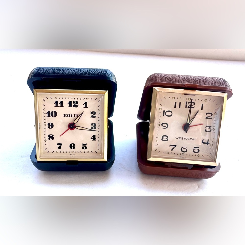 Equity and Westclox Travel Foldable Alarm Clocks